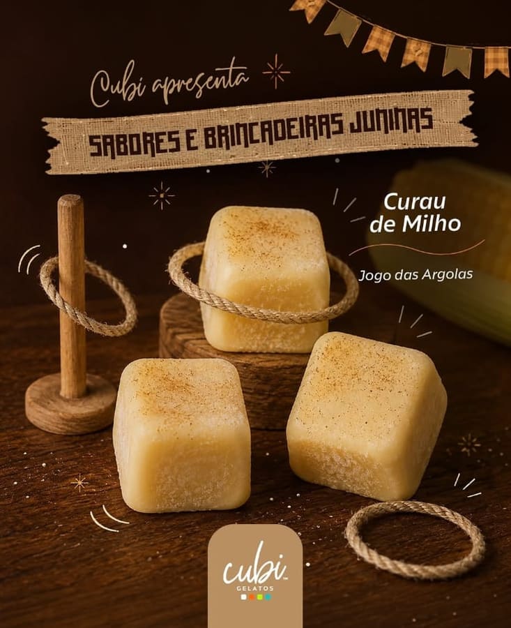 Bombom de gelato de curau de milho