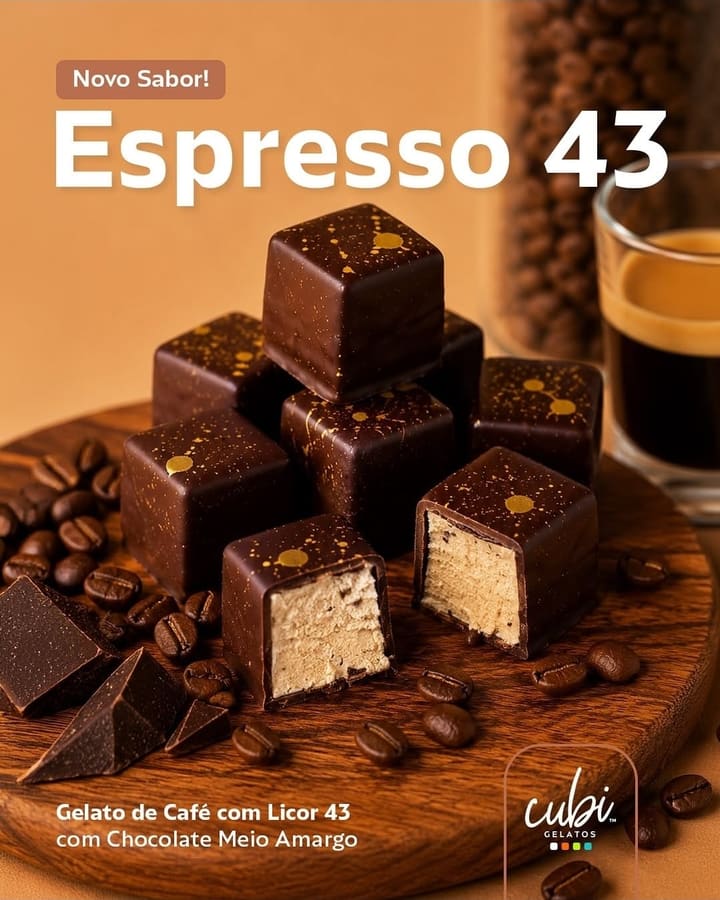 Bombom de gelato Espresso 43 com licor 43