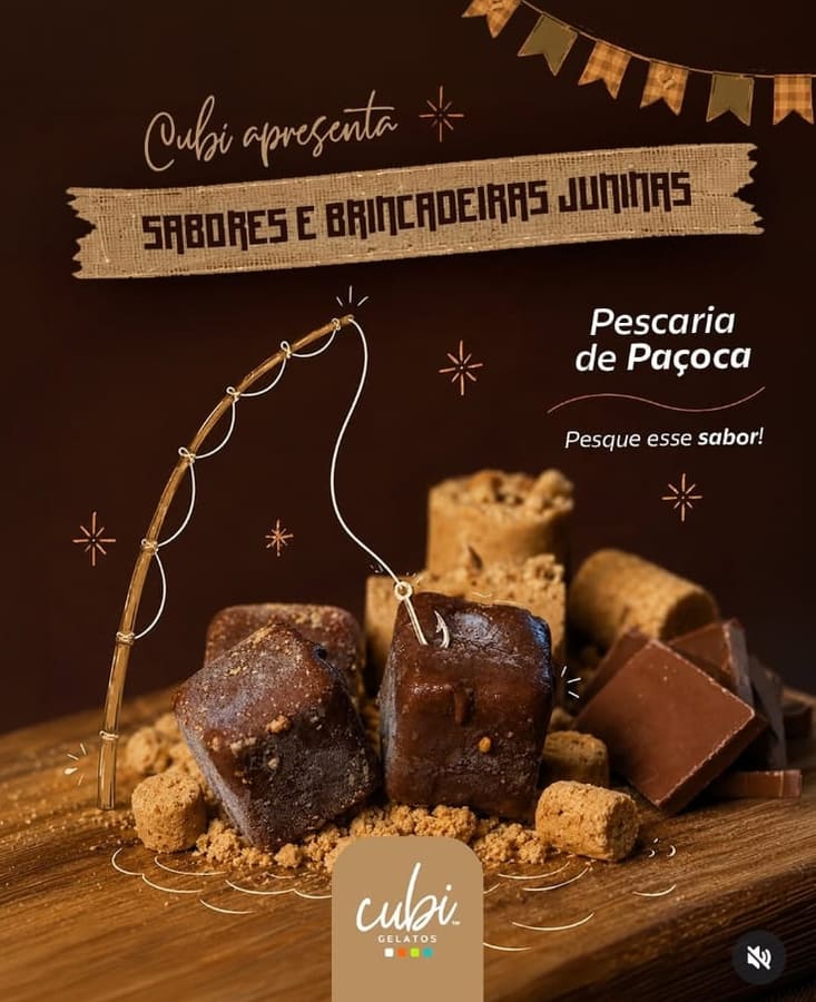 Bombom de gelato de paçoca