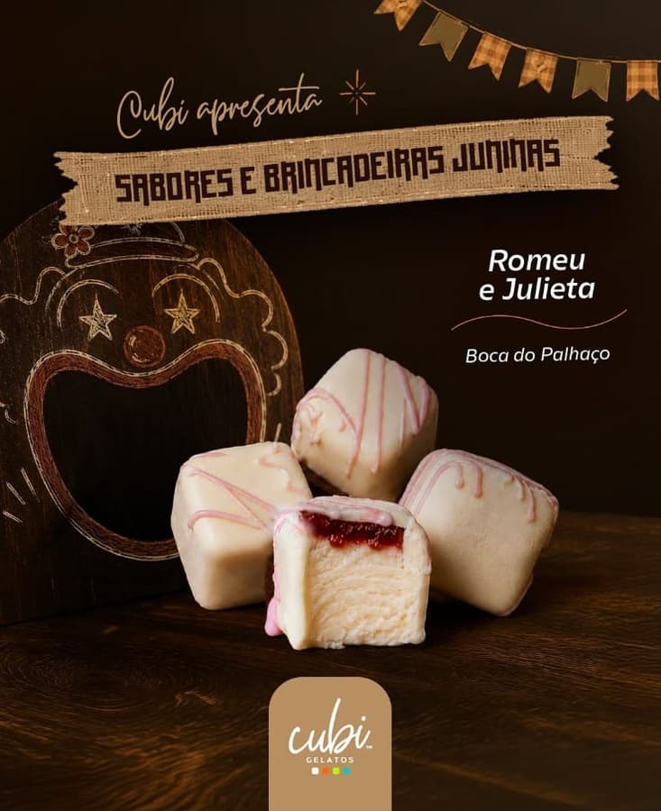 Bombom de gelato de Romeu e Julieta